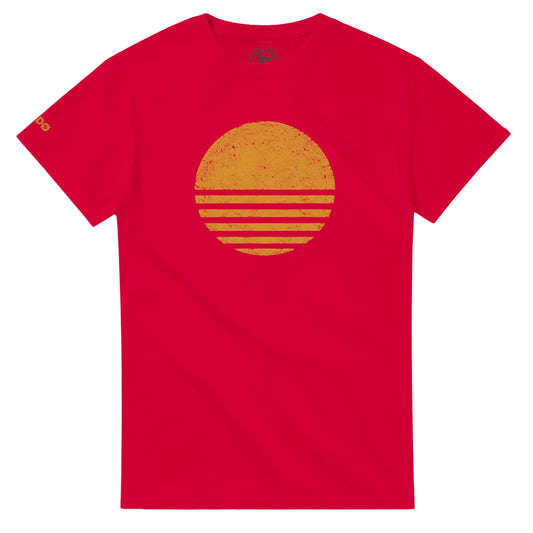 Bodø t-skjorte med midnattsol-motiv, retro sommerdesign, Nordland
