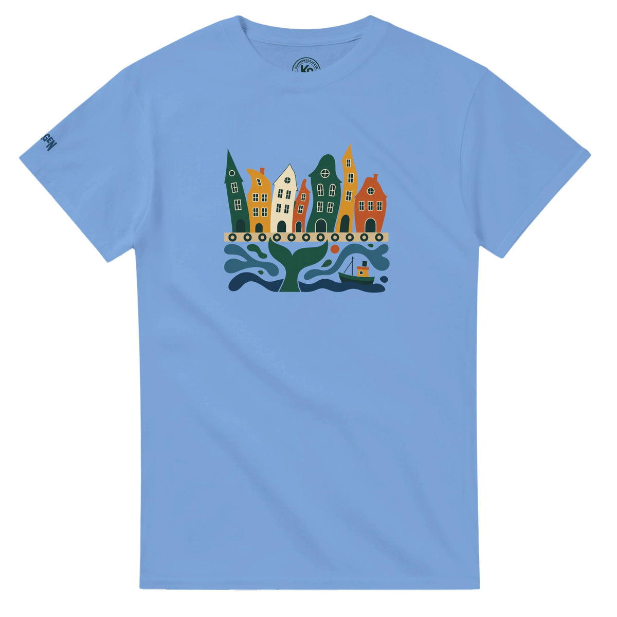 Bergen t-skjorte med Bryggen-motiv, Vestland