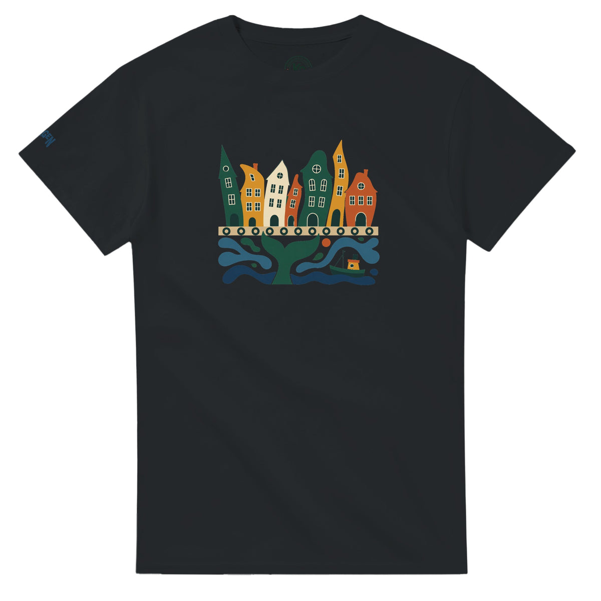Bergen t-skjorte med Bryggen-motiv, Vestland