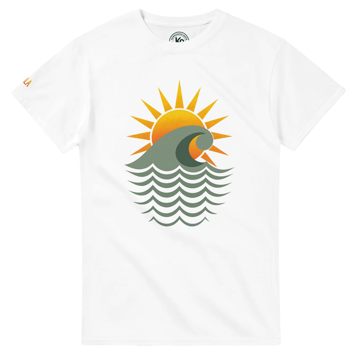 Sola t-skjorte med sol og bølge-motiv, Rogaland