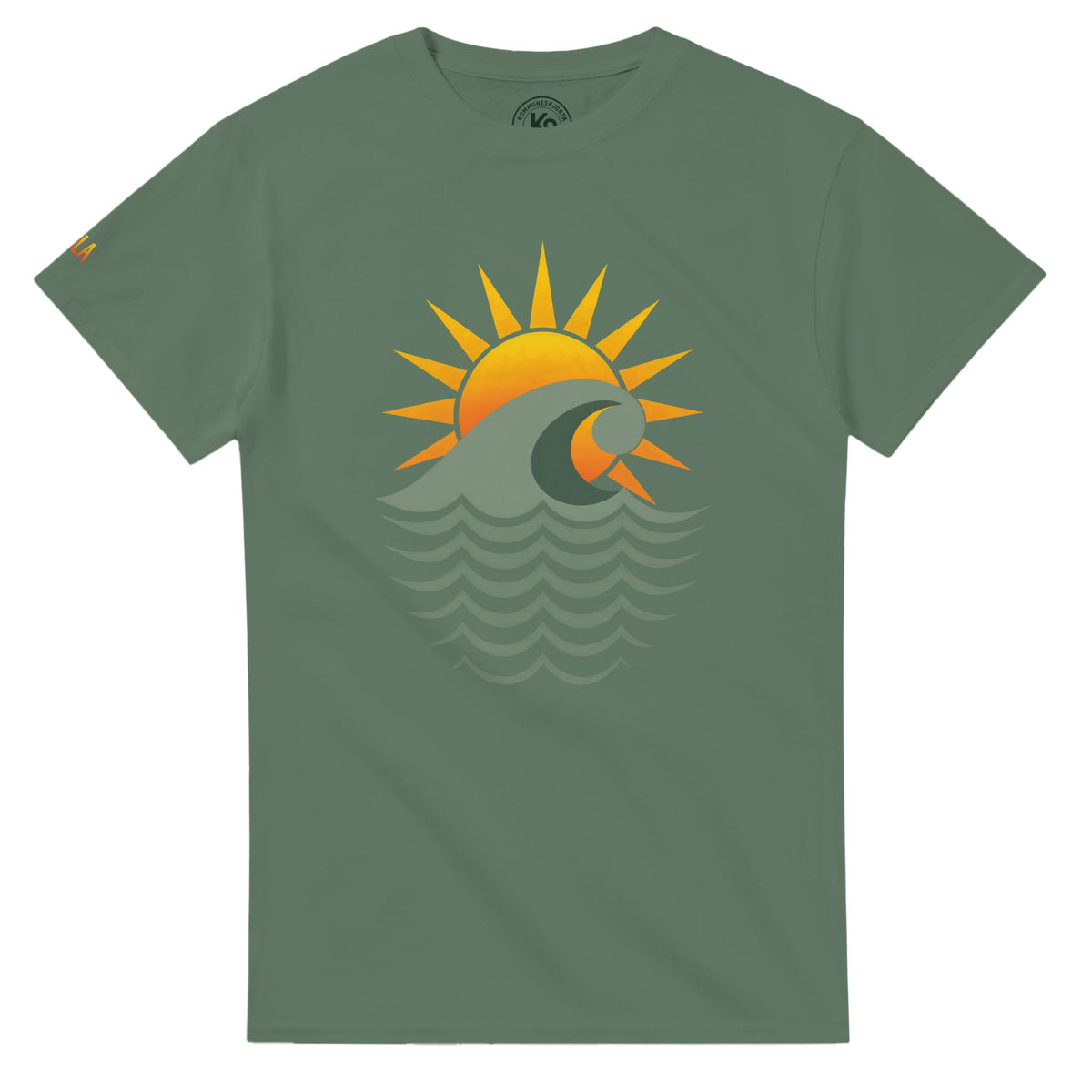 Sola t-skjorte med sol og bølge-motiv, Rogaland