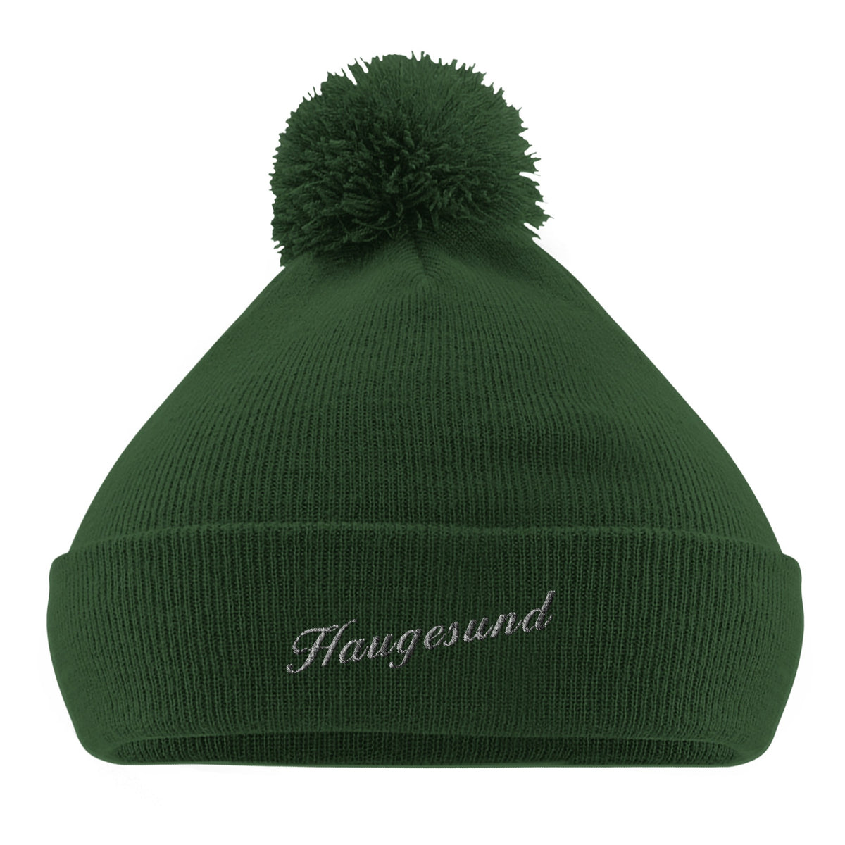 Haugesund brodert pom pom lue, norsk stedsstolthet