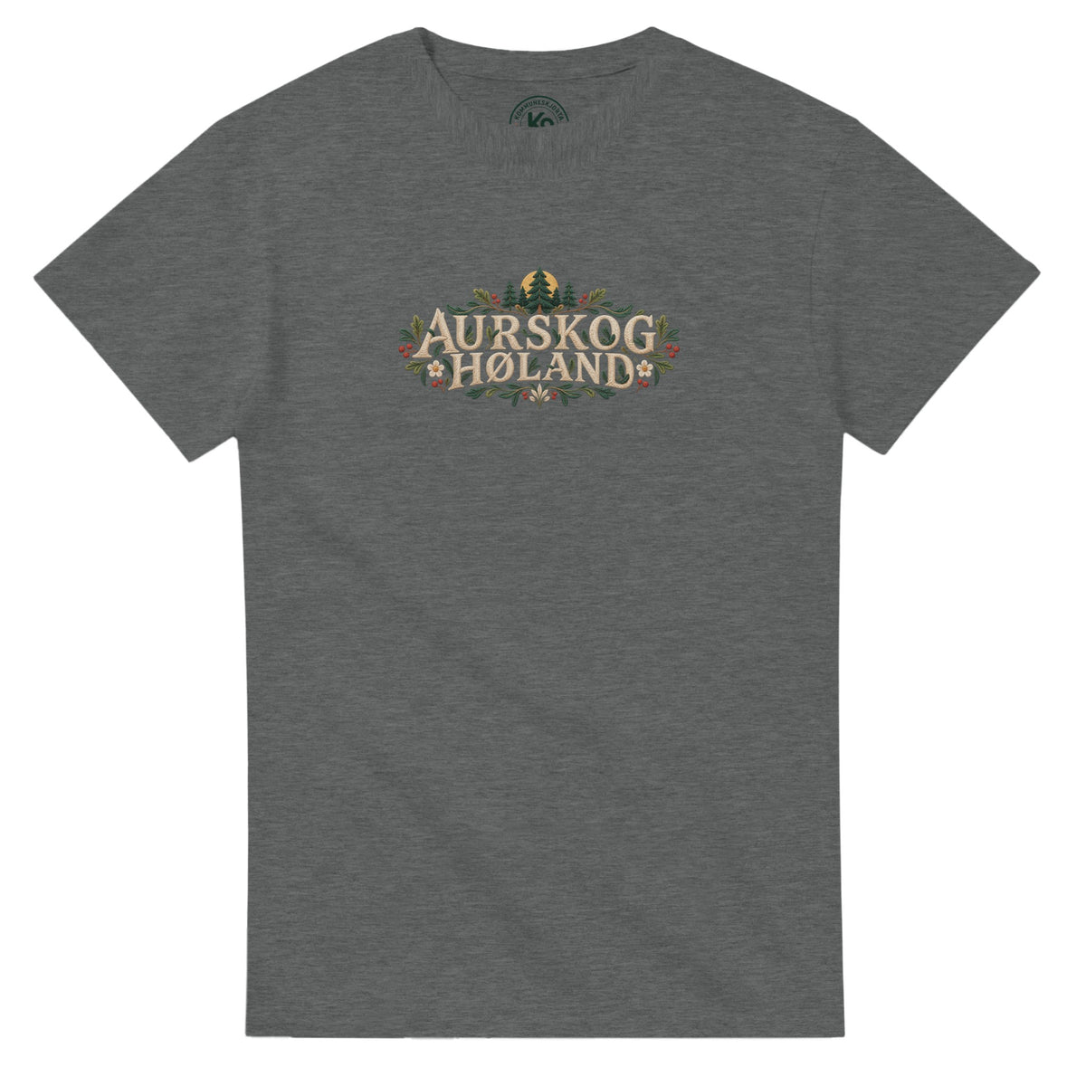 Aurskog-Høland t-skjorte med skogmotiv, vintage design, Akershus