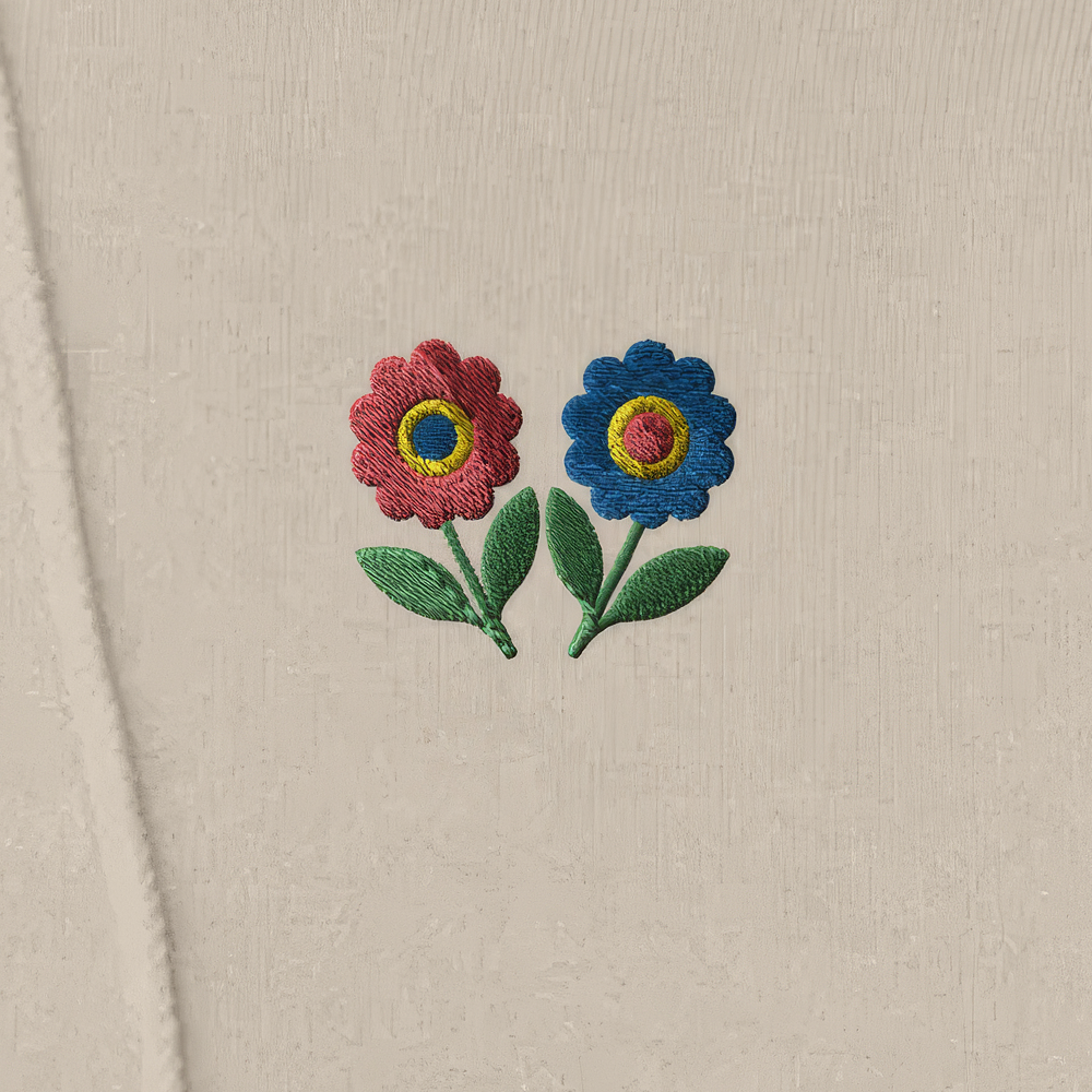 Rømskog brodert hettegenser med rosemaling-mønster, norsk folkekunst